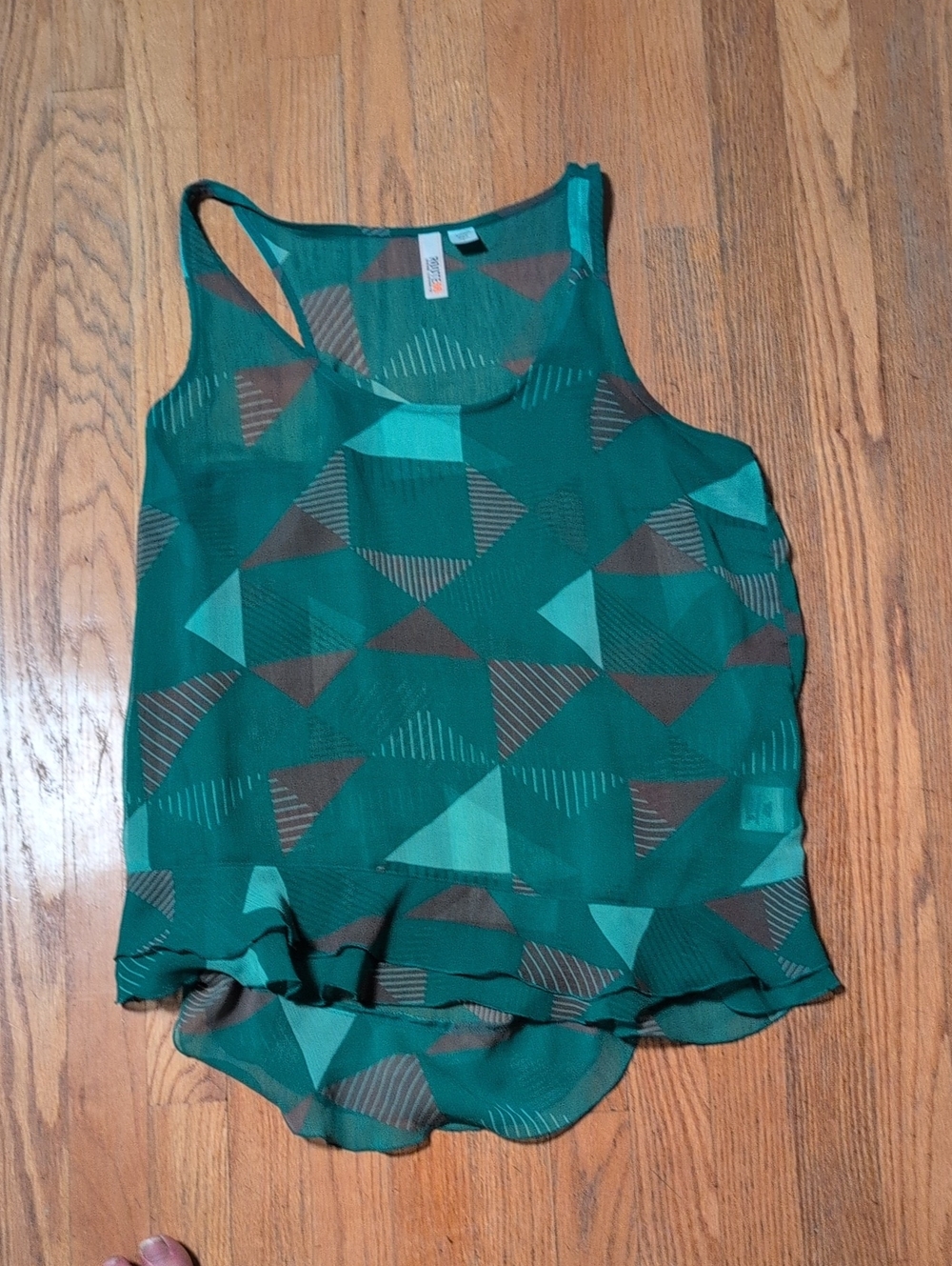 Route 66 Green Geometric Racerback Tank